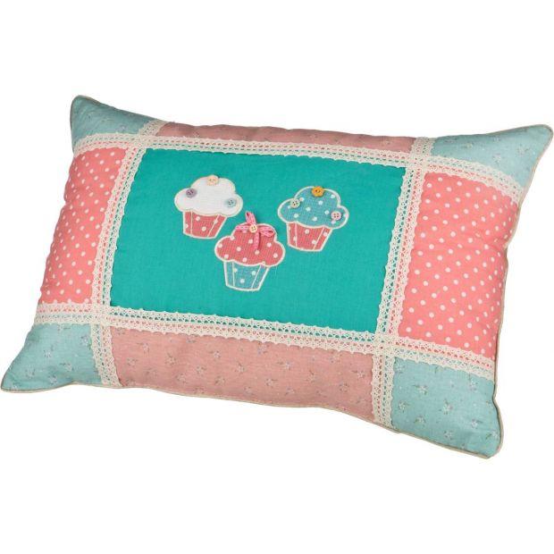 Подушка декоративная 40*55 см, "безе" хлопок 100%, розовая/голубая-850-814-61