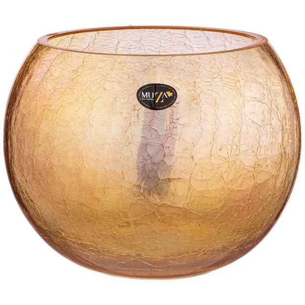 Ваза шар "cracle amber" 3 л диаметр 18 см высота 16 см-380-637