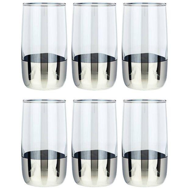 Набор стаканов из 6 шт "черное море деми серебро" 330 мл-194-604