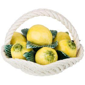 Декоративное овальное блюдо с лимонами диаметр=19 см. высота=14 см.-697-084