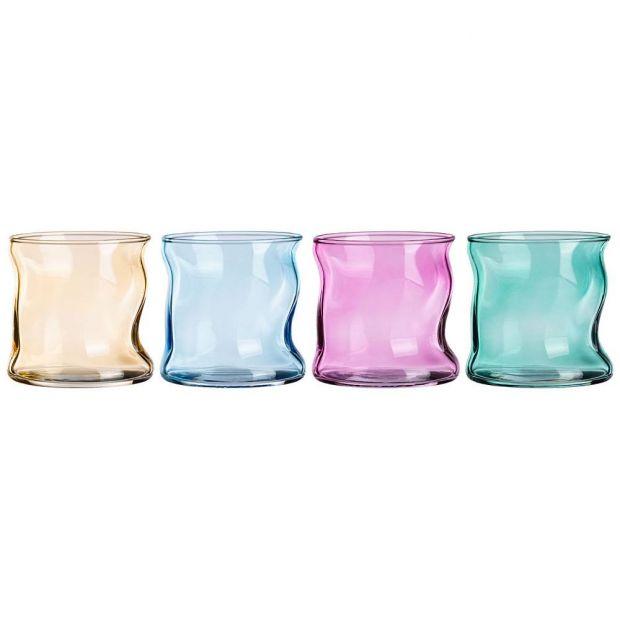 Набор стаканов из 4 шт "ассорти" 340 мл цвета:аметист, шампань, топаз, изумруд-484-923