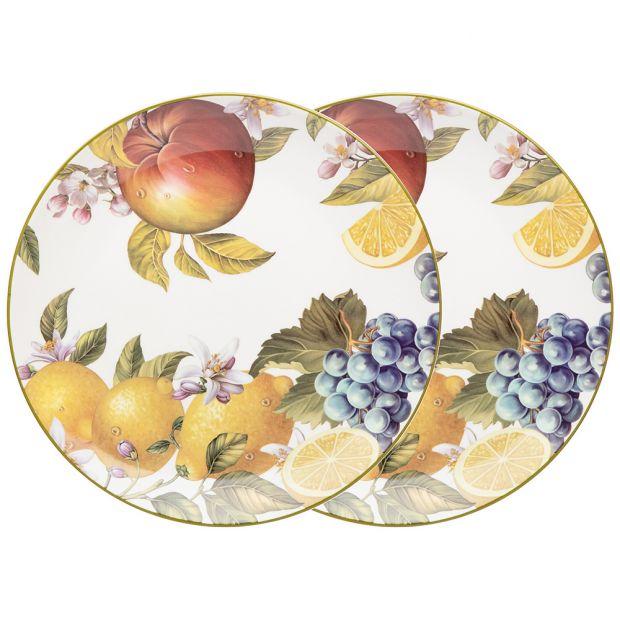 Набор тарелок обеденных lefard "фрукты" 2 шт. 25,5 см (кор=18наб.)-104-797