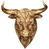 Панно "голова быка" н-60см, цвет: бронза с позолотой-169-774