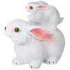Фигурка декоративная "заяц с зайчонком "  высота=23см цвет:белый с глиттером-169-739