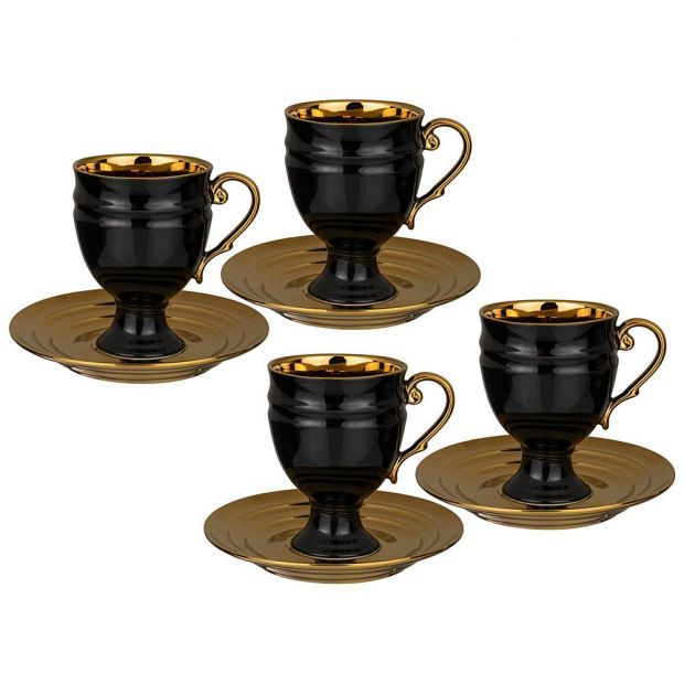 Чайный набор lefard на 4 персоны 8 пр. 250 мл черный (кор=6наб.)-91-104